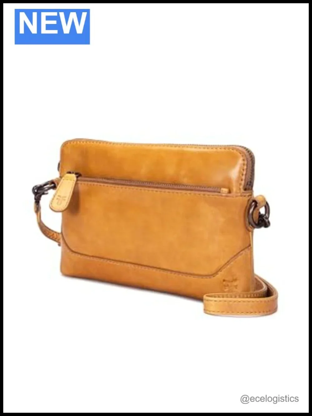 Leather Crossbody Wristlet Wallet with Card Slots Zip Closure